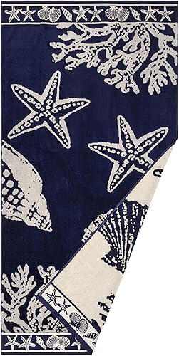 Superior Seacoast - Toalla de playa de algodón, esencial para baño, toalla extragrande para actividades al aire libre, campamento familiar, piscina,