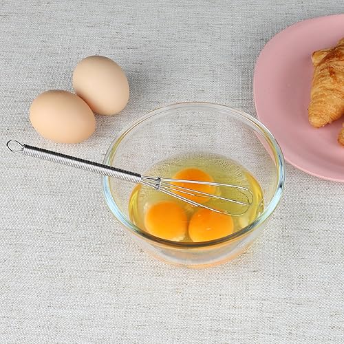 Miniatura 7 de HOTEC Juego de 4 batidores de silicona, batidor de huevos de alambre para globos, batidor de mango antideslizante para utensilios de cocina