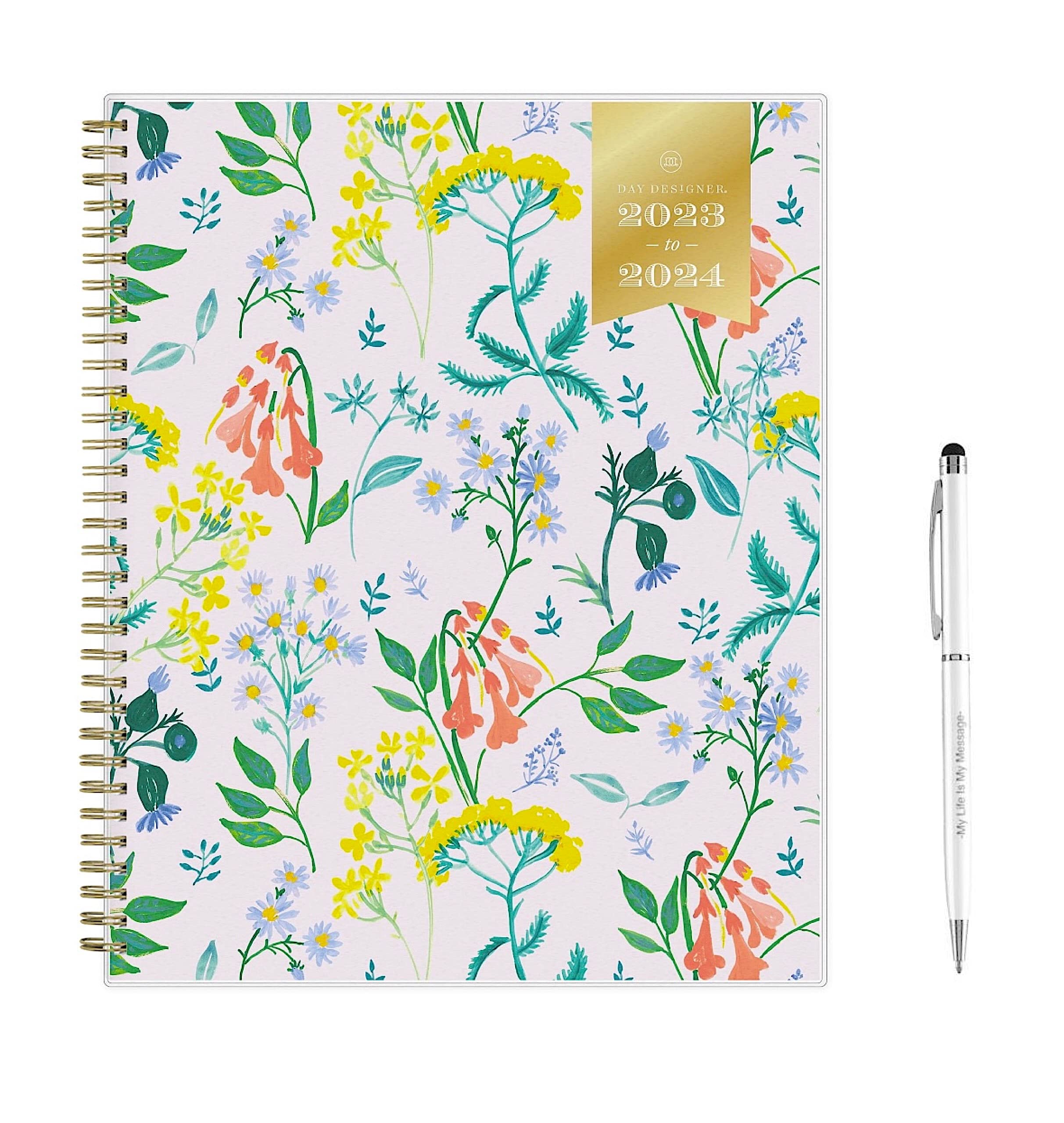 2023-24 Day Designer for BlueSky Academic Weekly Monthly Planner with Frosted Cover 8.5” x 11” Wirebound and SUHEYLA inspirational pen “My Life is my Message”