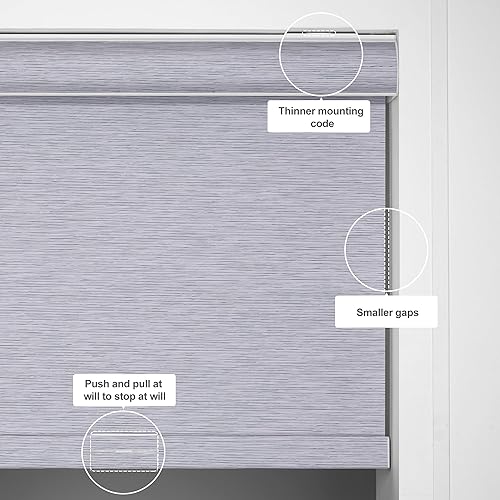 Miniatura 5 de Cenefa enrollable de casete de jacquard a rayas inalámbricas para ventana, persiana enrollable opaca con aislamiento térmico, ahorro de energía,