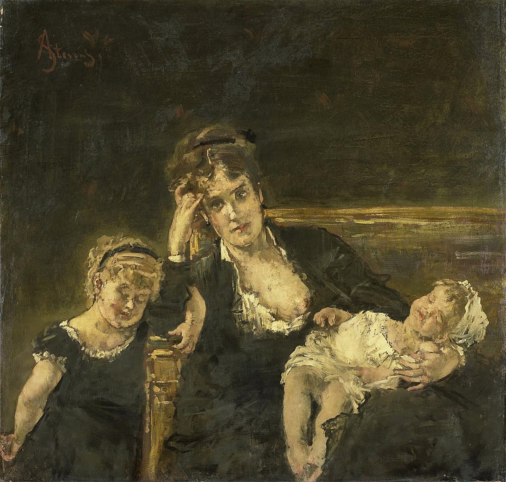 Cuadro de lienzo decoración hogar La viuda de Alfred Emile Stevens 60x90cm 5