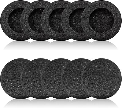 Ear Cushions for Jabra Headset, Foam Earpads Replacement Headphone Covers for Jabra PRO 920 930 9470 9400BS GN2000 Biz 1500 1900 2400II Plantronics HW251N 510 520 Blackwire 3220 3320-10 Pack