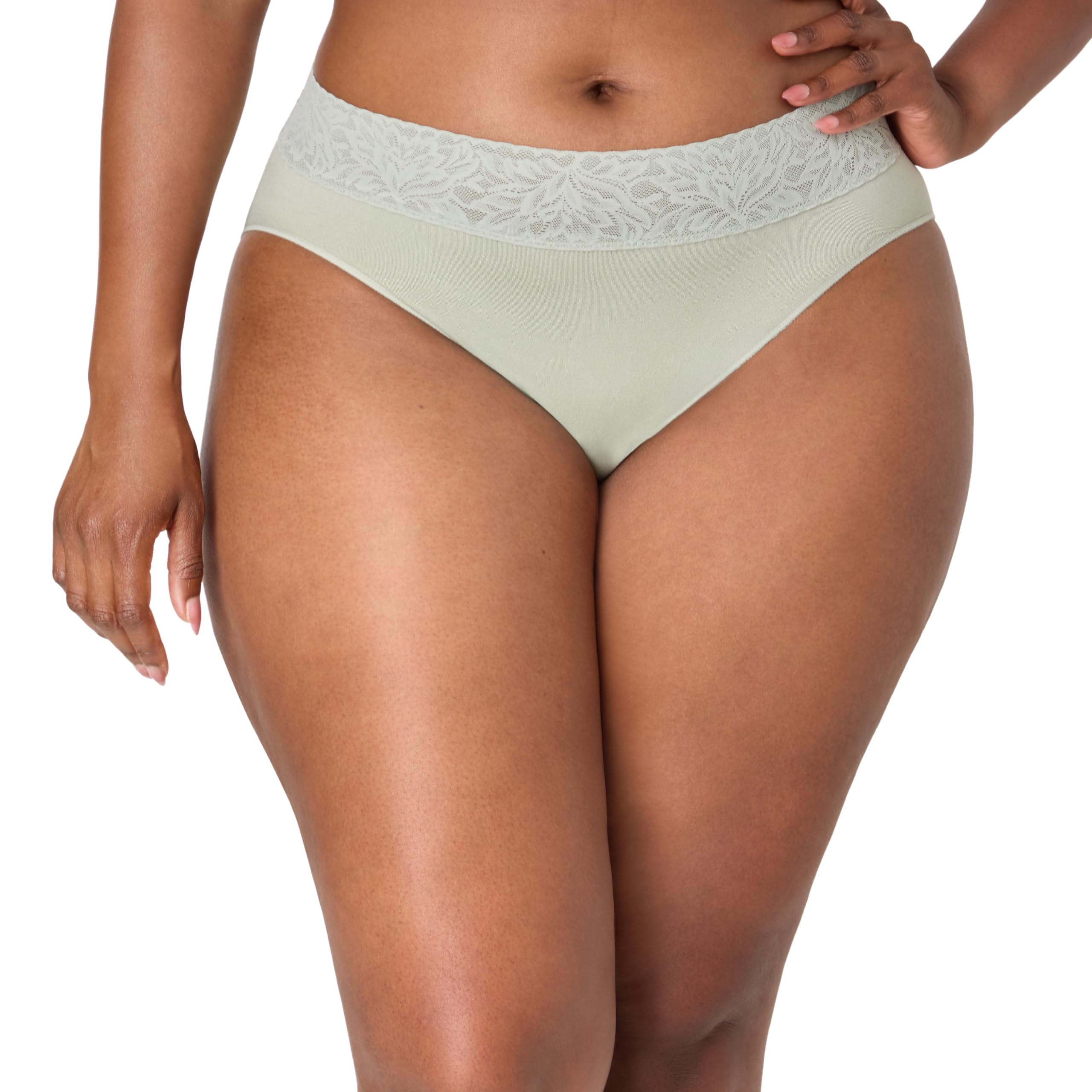 Bali womens Hi-cut Underwear 3-pack, Modern Seamless Lace Trim High Cut Panties
