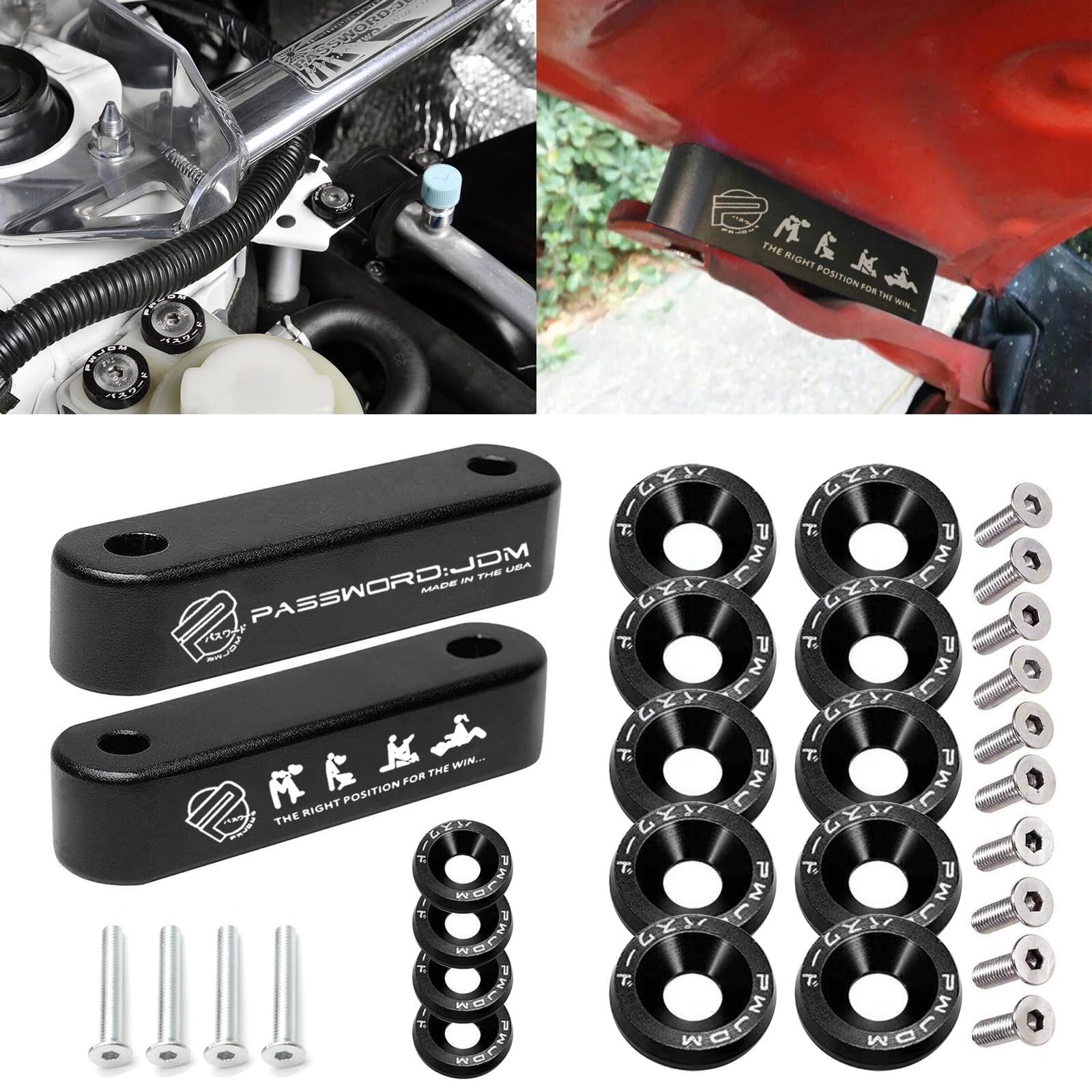 Amazon.com: x xotic tech JDM Front Hood Vent Space Riser Spacer