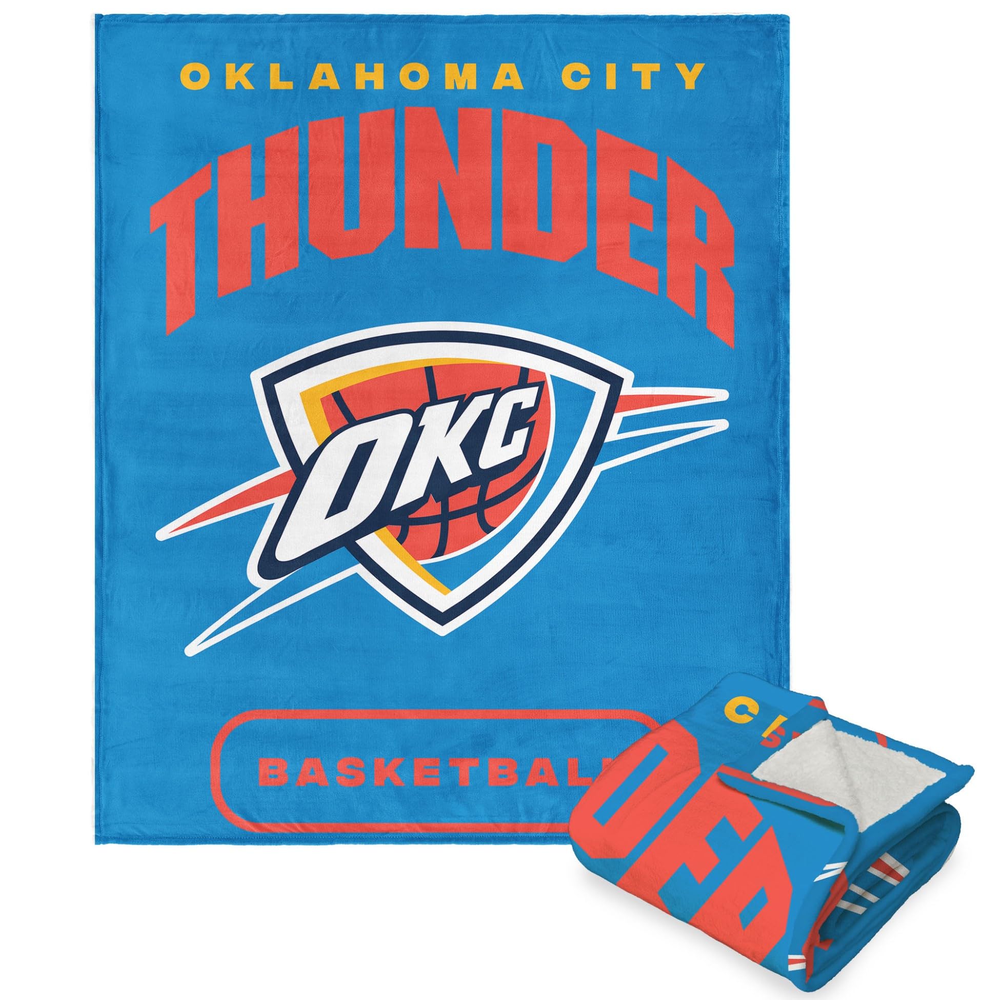 Northwest NBA Oklahoma City Thunder Silk Touch Sherpa Throw Blanket, 50