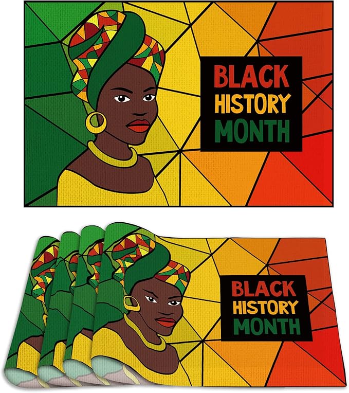 Black History Month Placemats Set of 4 Decor for
