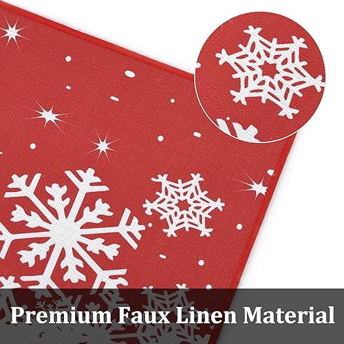 Miniatura 2 de CAROMIO Juego de 2 tapetes de cocina de Navidad, Navidad, copos de nieve, juego de 2 tapetes antideslizantes para decoración del hogar, 17 x 29