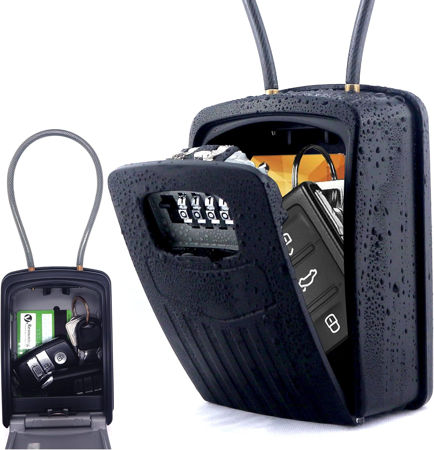 Extra Large Key Storage Security Lock,V-Resourcing Re-settable 4 Digit Combination Lock Box with Removable Chain,Share and Secure Keys for Home,Office,Garage etc : Office Products