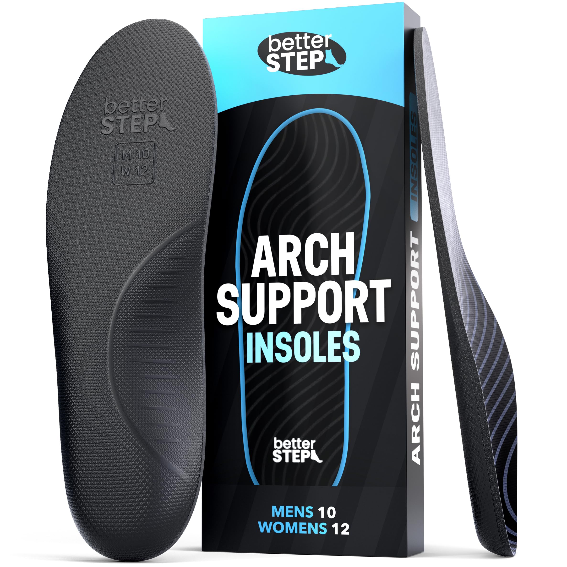 Arch Support Insoles for Women & Men Plantar Fasciitis Insoles, High Arch Support Insoles, Orthotic Pain Relief, All Day Comfort (Mens 10-10.5 |