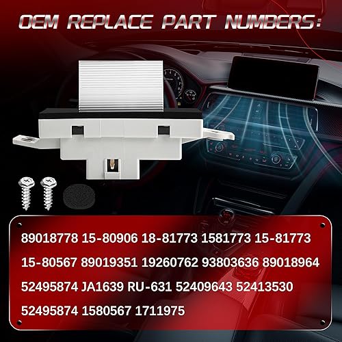 Miniatura 4 de 15-81773 Kit de resistencia de motor de ventilador de HVAC con arnés compatible con Chevy Silverado Tahoe Suburban Avalanche Trailblazer GMC Sierra