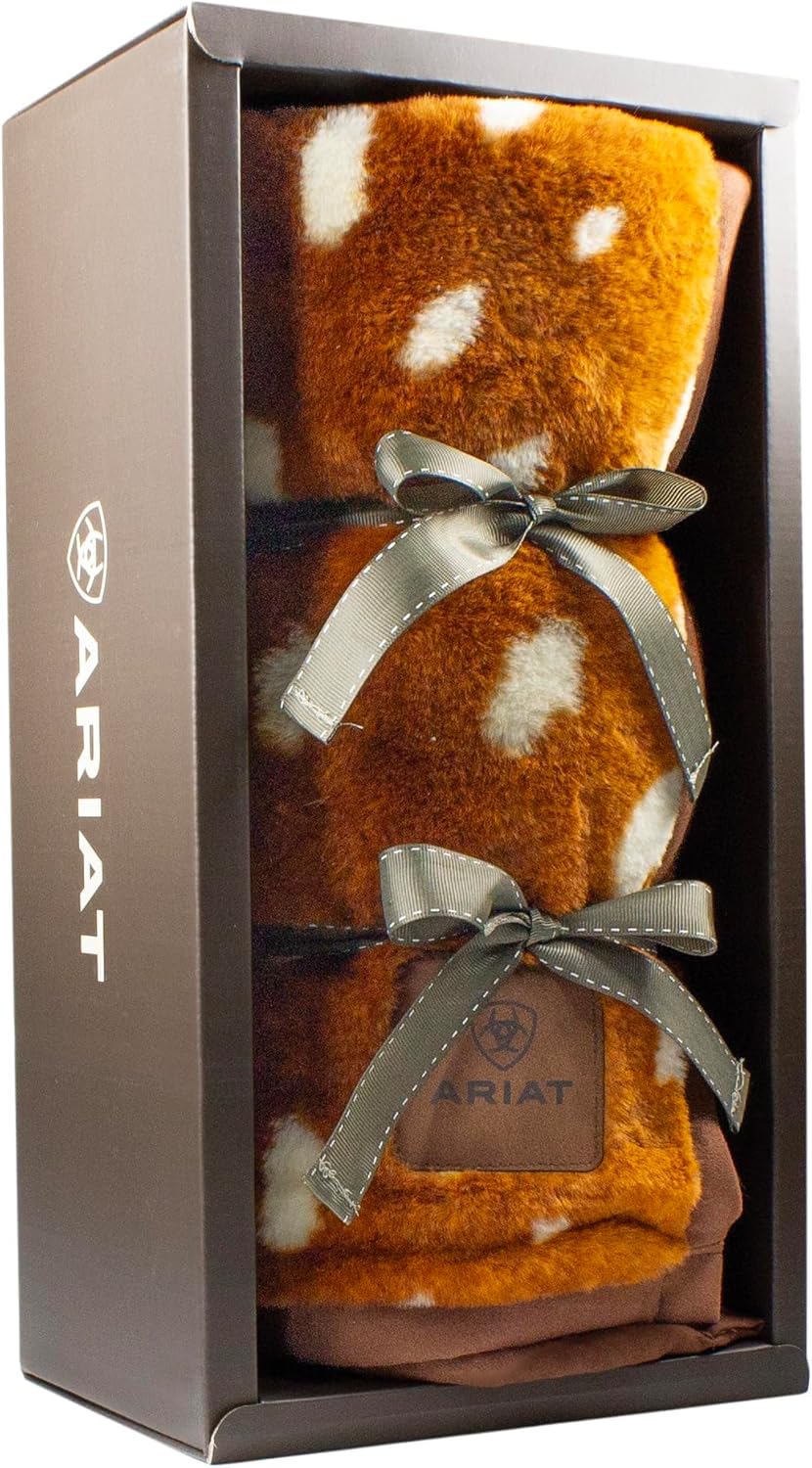 ARIAT Snuggle Appaloosa Blanket, 50" x 60" | Lightweight Comfy Soft Cozy Warm Fluffy Throw Blanket in Beautiful Gift Box