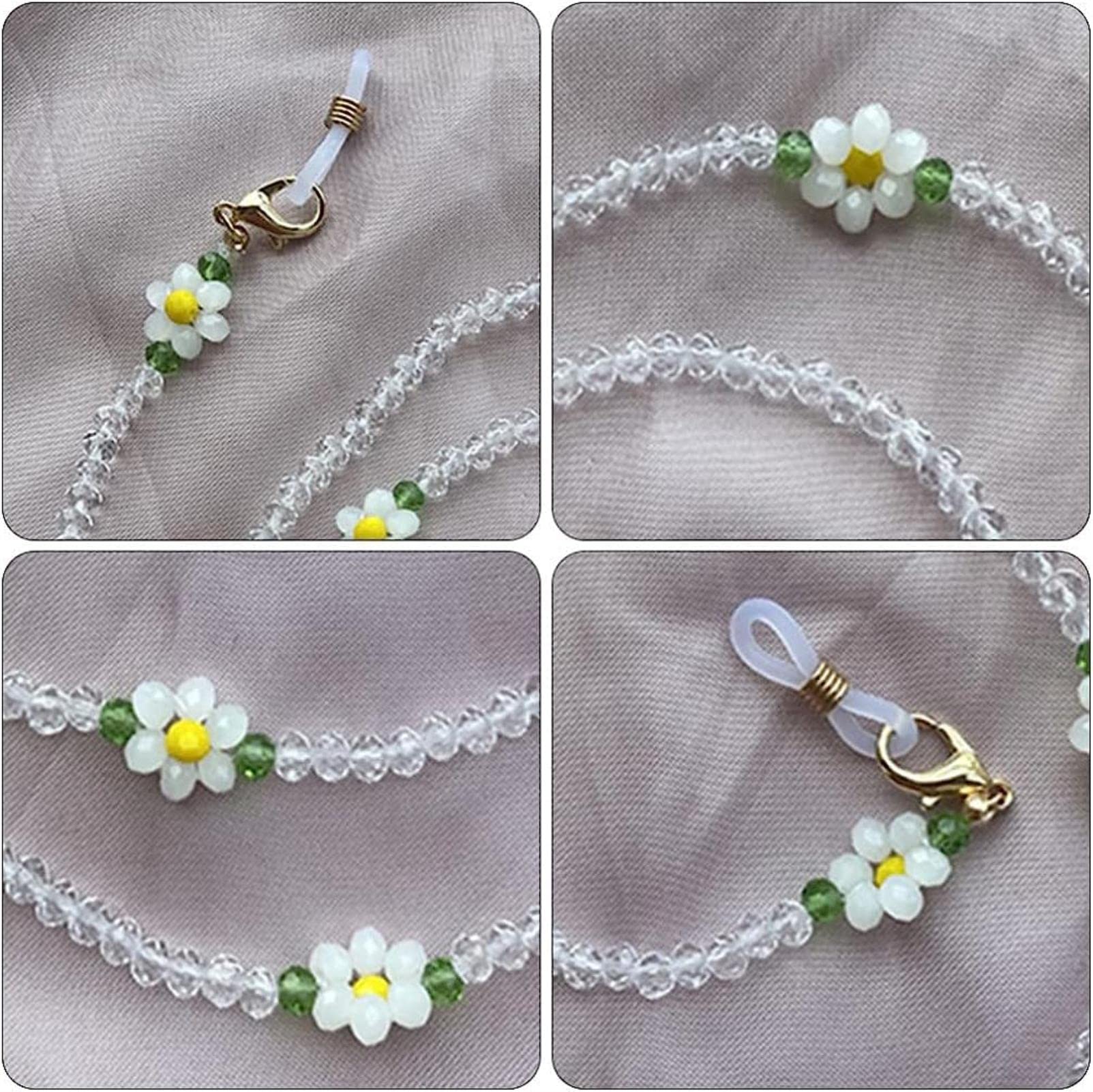 2/3 Piezas de Cadenas para Gafas, cordón para Gafas, Soporte para Gafas con Forma de Flor, Correa para Mujer