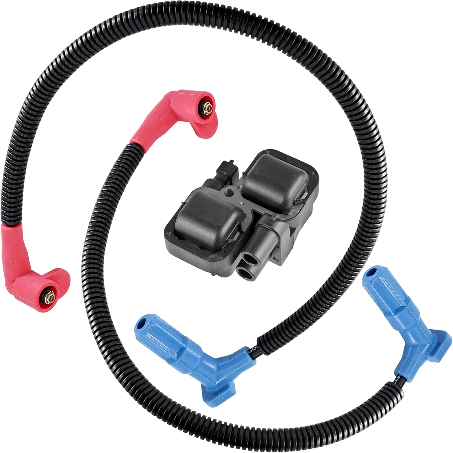 Caltric Ignition Coil & Spark Plug Wires Compatible with Polaris Ranger 1000 Full Size 2020-2022 / Ranger 1000 Premium 2022-2024 2876049
