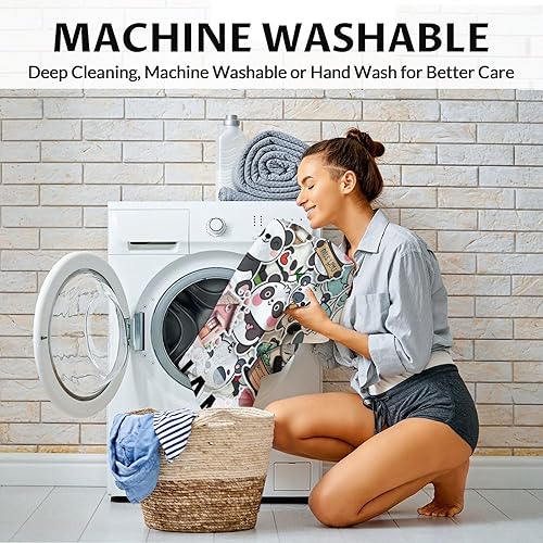 Miniatura 5 de Manta de panda personalizada con nombre, 30 x 40 pulgadas, bonita manta para niños, mantas de felpa suave colorida para sofá, oficina