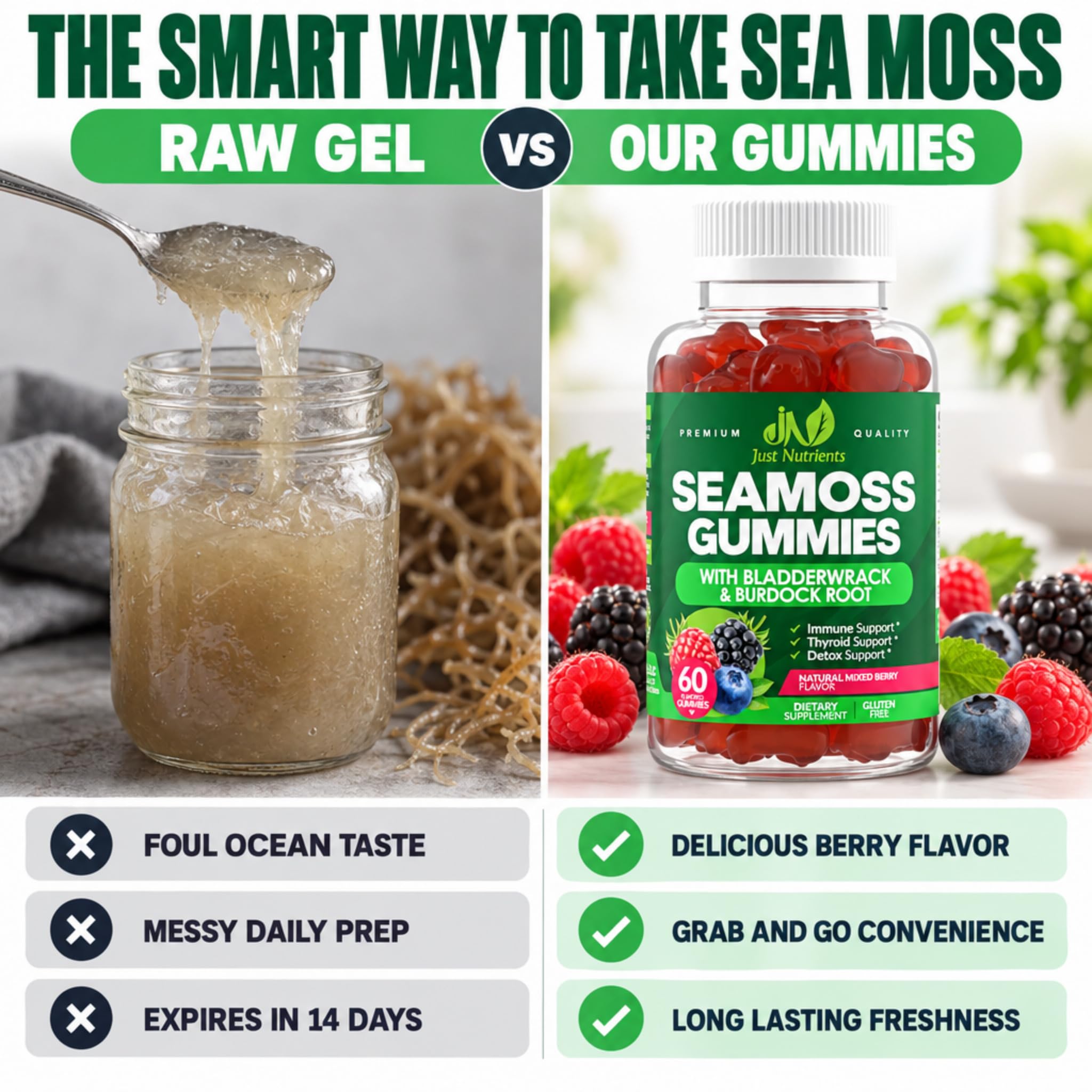 Sea Moss 3000mg Gummies with Bladderwrack and Burdock Root for Men & Women — Amazon image 4