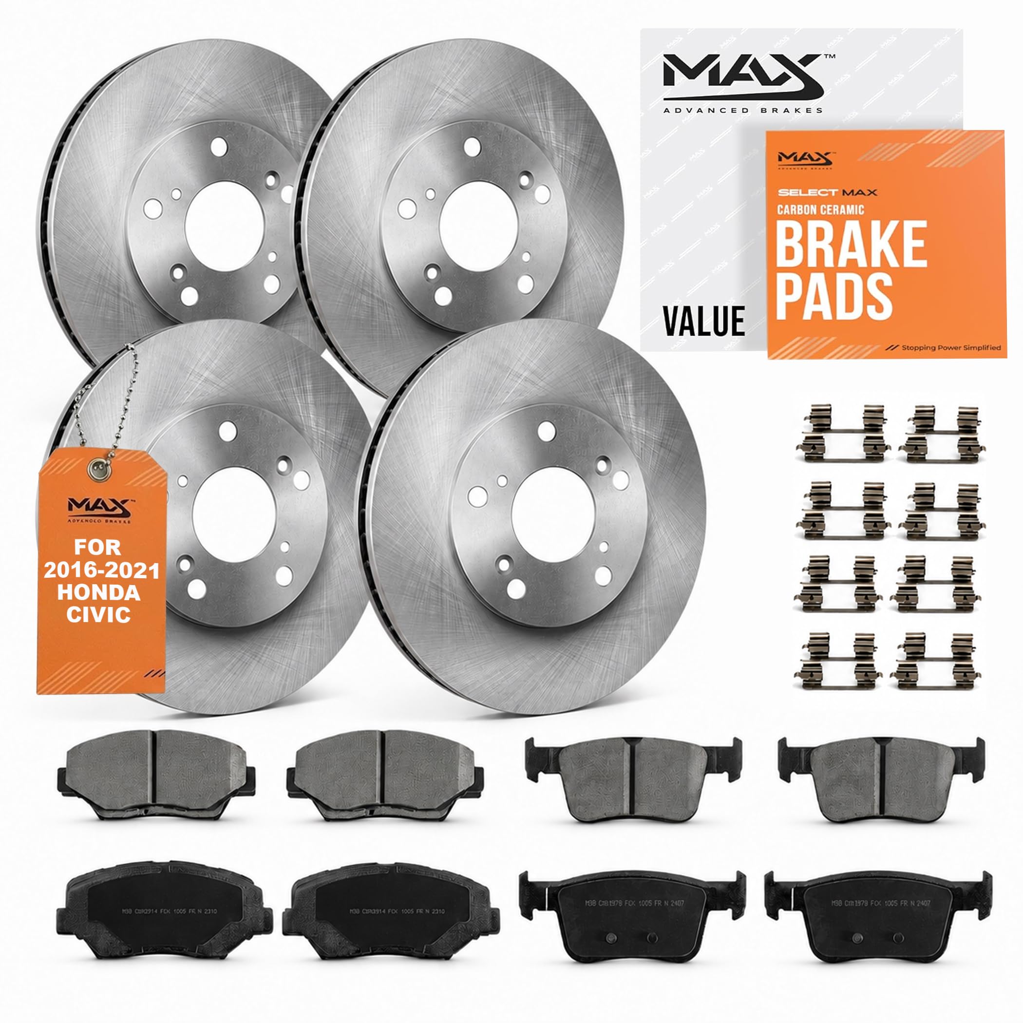 Max Advanced Brakes Front &amp; Rear Brake Kit For Honda Civic
