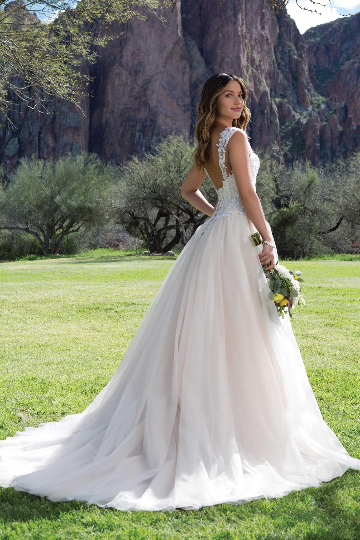 JAEDEN A-Linie Brautkleider Damen Prinzessin Hochzeitskleider Schlichte Standesamtkleider