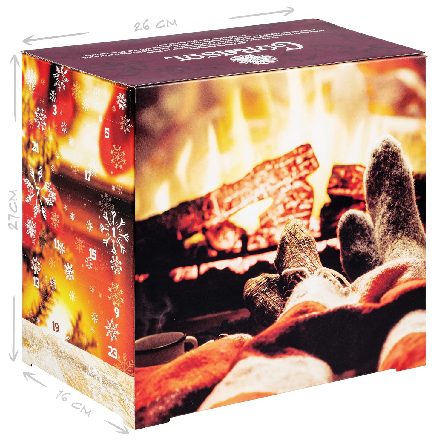 Corasol Tee Adventskalender 2025 für Zwei Paare & Pärchen mit liebevollen Spruchkärtchen & 2 x 24 fruchtigen Teemischungen im Pyramidenbeutel