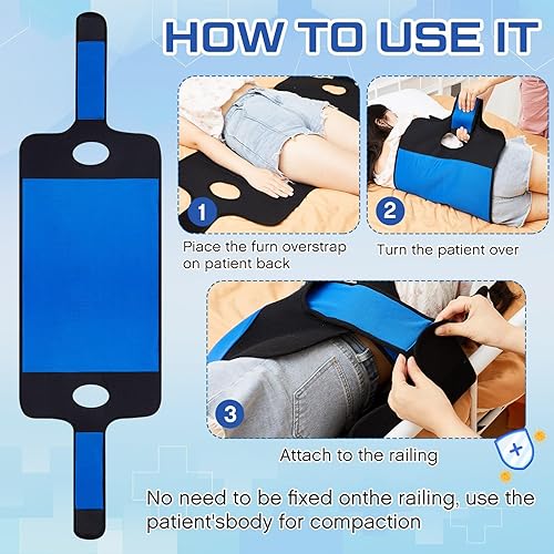 Miniatura 5 de TrelaCo Juego de 2 dispositivos de giro para pacientes postrados en cama, incluye 1 almohada giratoria y 1 cinturón giratorio, evita la atrofia