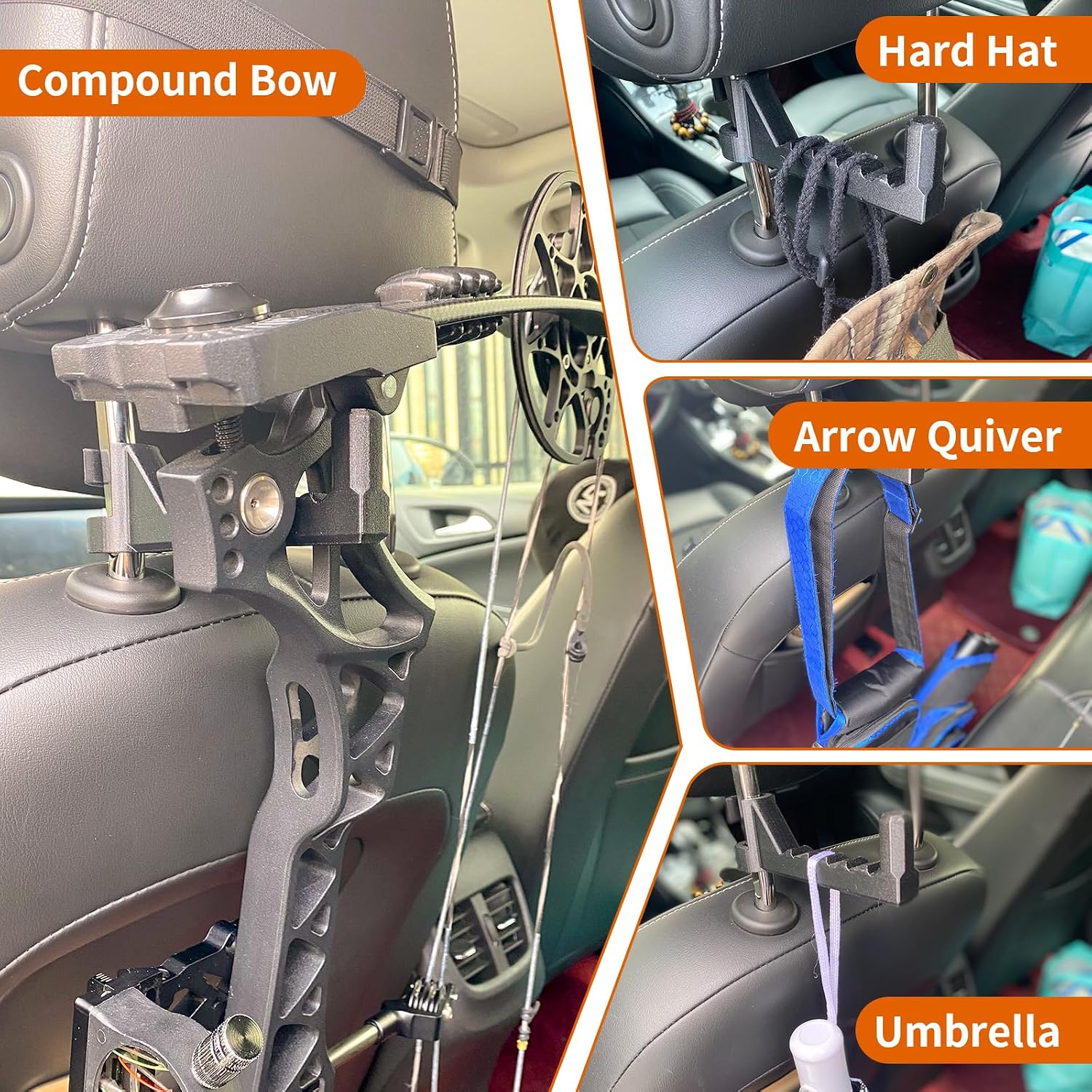 Car Bow Rack Bow Frame for Compound Bow - Carbon Fiber Bow Hanger for Car/SUV/Truck - Holds Recurve Bow and Traditioanal Bow - Quick Installatuion Without Tools