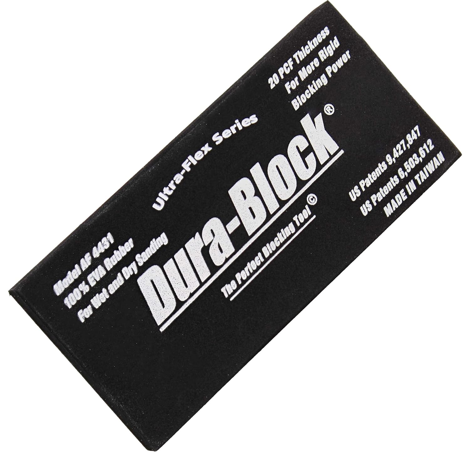 Dura-Block 5.6in Ultra-Flex Sanding Block Holder - Durable EVA Rubber Pad for Wet/Dry Sandpaper & Scuff Pads in Auto Body & Woodworking