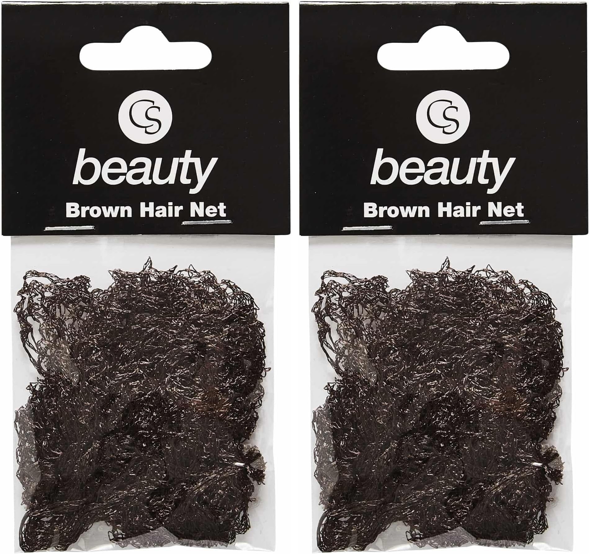 Nylon Sleep-In Hair Nets (Dark Brown) with Elastic Edge - Stretch to Fit - 2 Pack