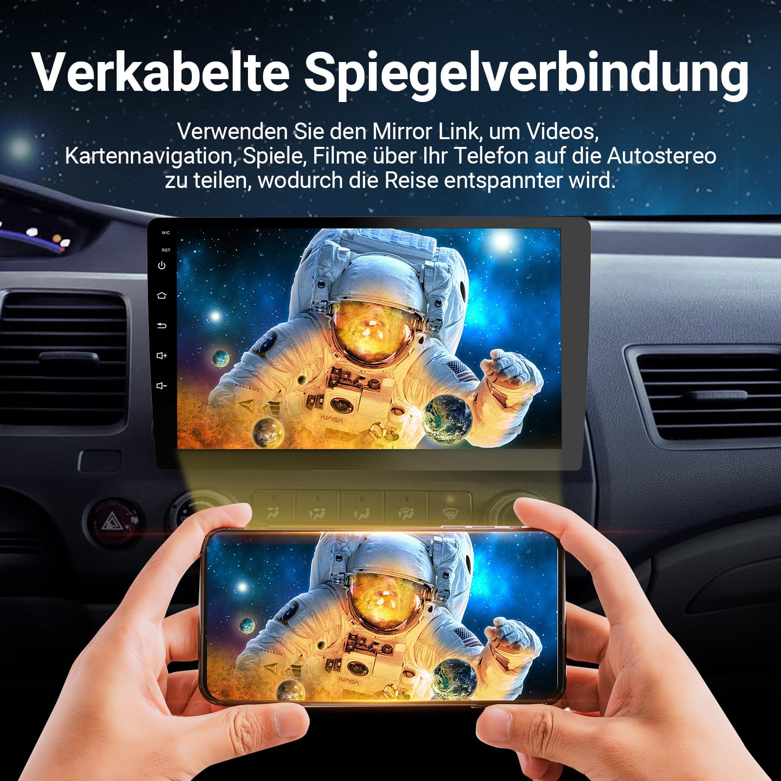Haudio Autoradio 2 DIN Kompatibel mit Apple Carplay & Android Auto, 9 Zoll Touchscreen Autoradio mit Rückfahrkamera,GPS,Mirror Link, Sprachsteuerung, SWC/FM/AM, 25 Sets UI für alle Fahrzeuge -2+64 GB