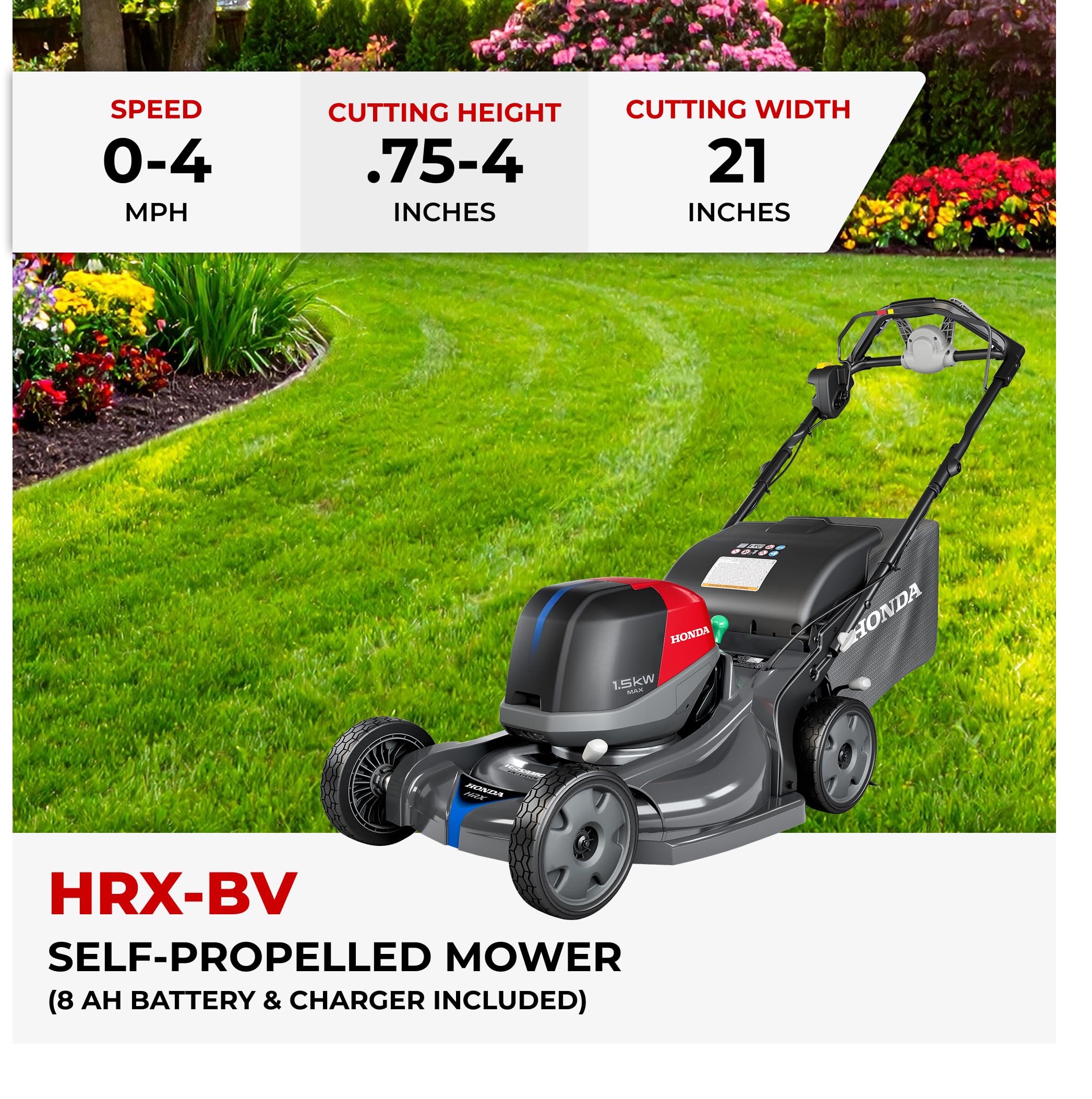 Brushless and Electric Lawn Mower with Grass Bag and Batteries product image 14