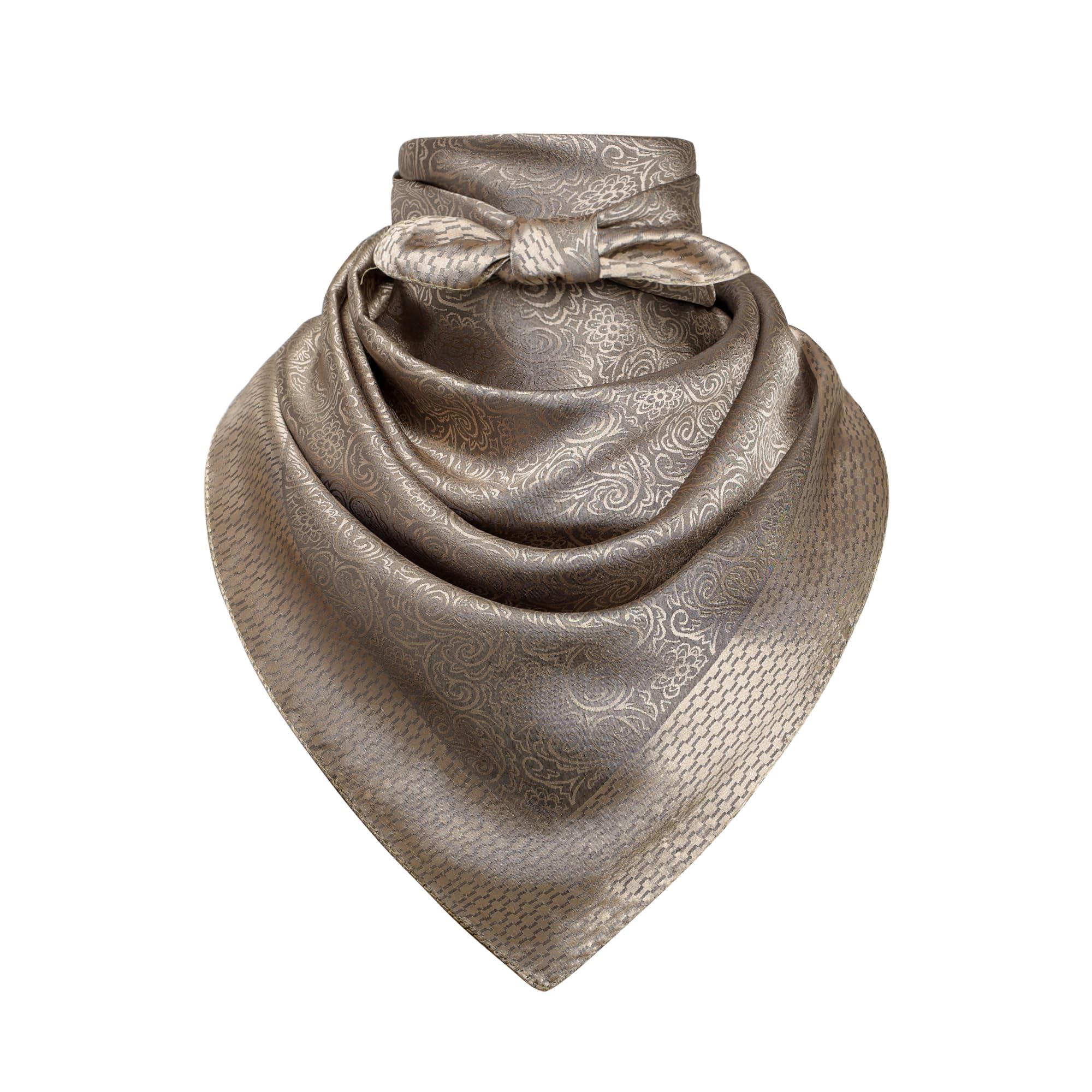 35" Men's Large Square Jacquard Scarf - Cowboy Wild Rugged Style, With Gift Packed