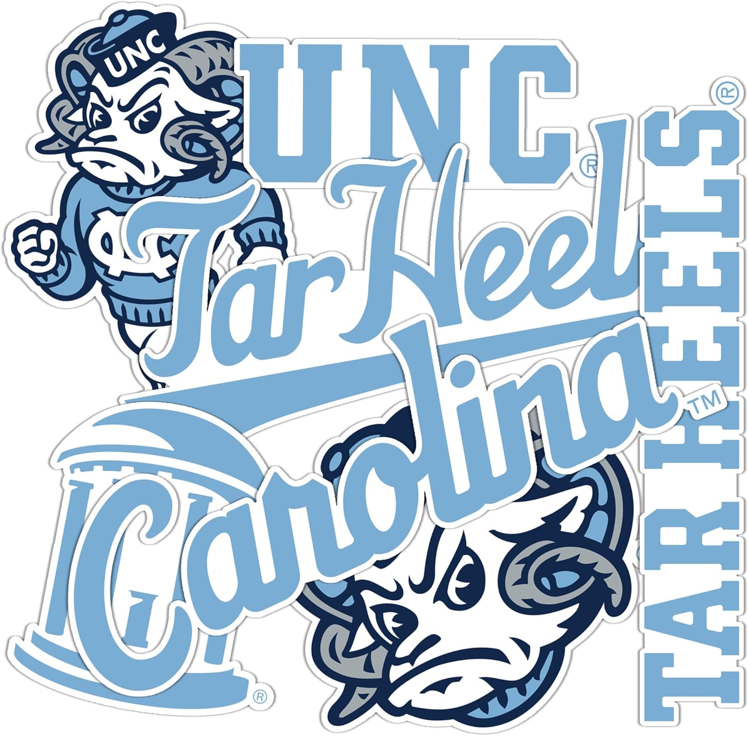 Desert Cactus University of North Carolina Sticker UNC Tar Heels Chapel Hill Vinyl Decals Laptop Water Bottle Car T2 (Type 2-2)