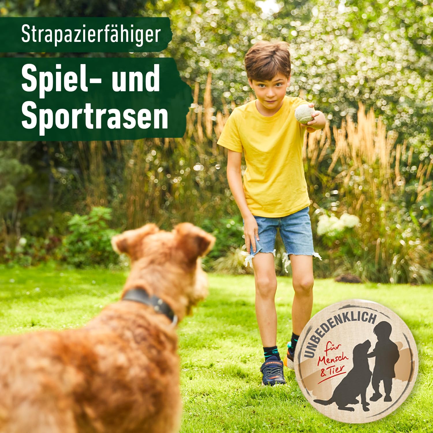 COMPO schnell keimende Universal Rasensamen 5kg für 250 m², für Spiel- und Sportrasen, ideal bei Hitze und Trockenheit, grün