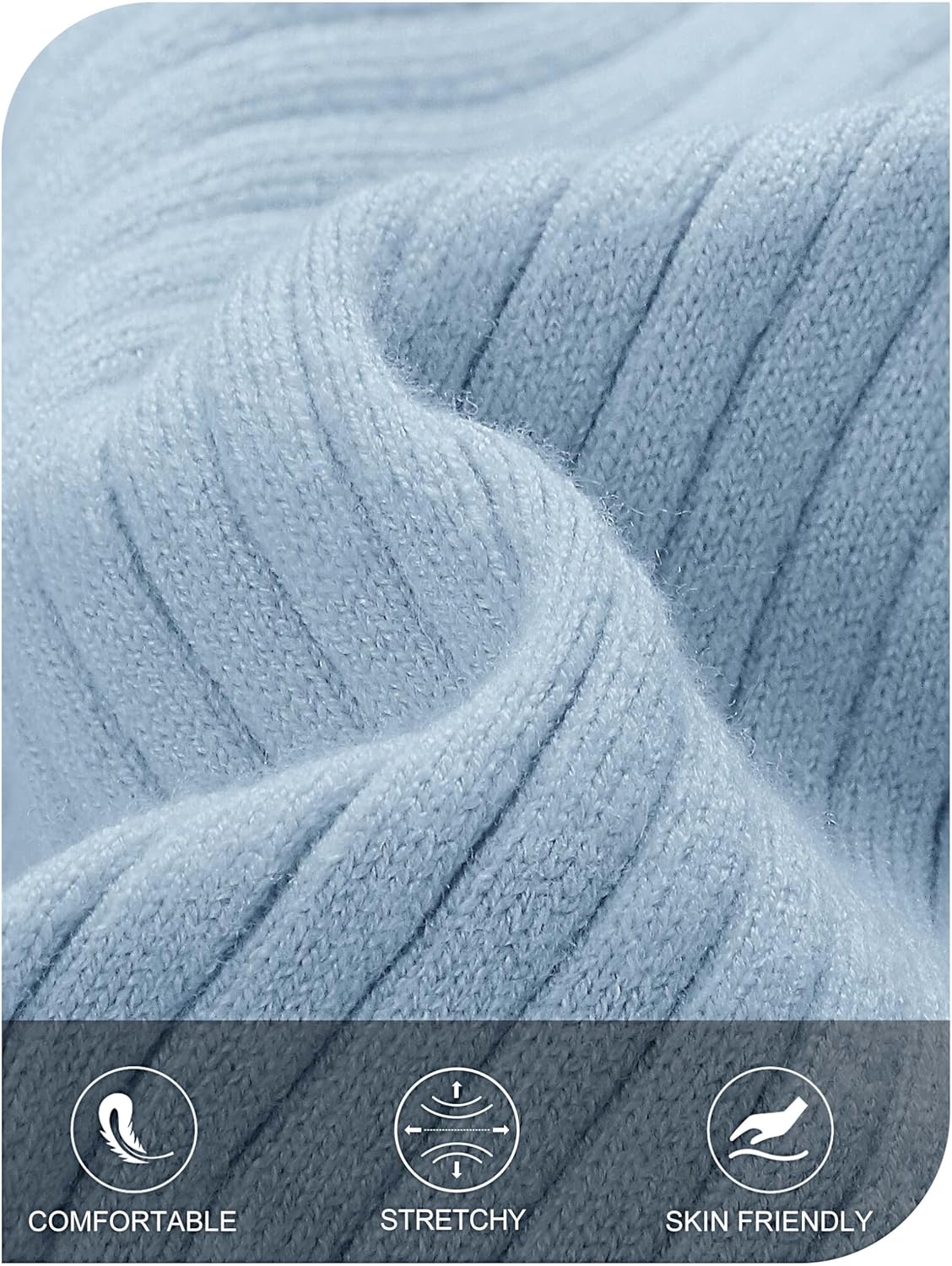 MEROKEETY Women's 2025 Long Sleeve Mini Sweater Dress Crewneck Ribbed Knit A Line Pleated Swing Short Dresses - Image 5