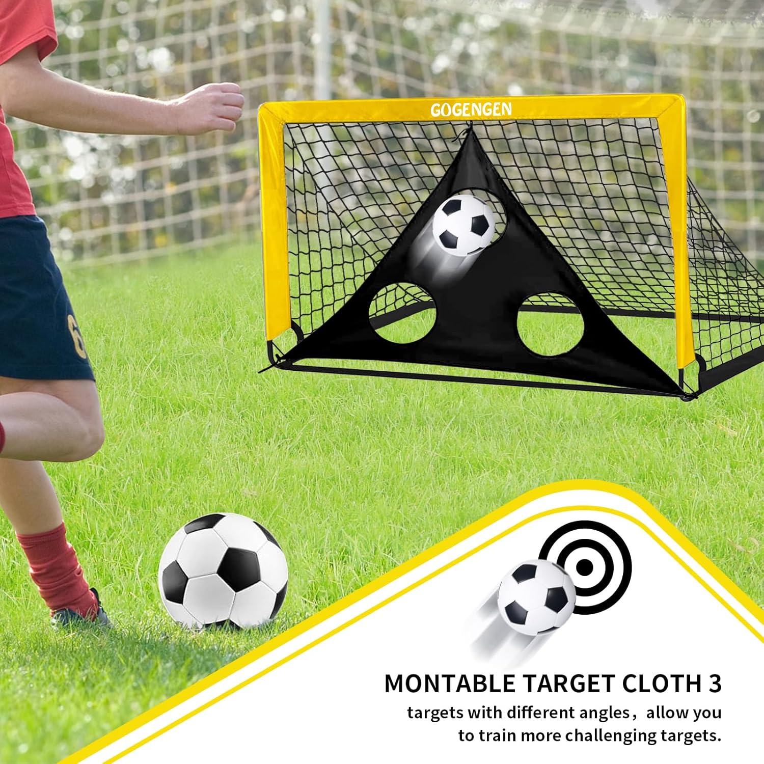 Soccer Goal, 2 of 6x4 Soccer Goals for Backyard with Soccer Net, Soccer Ball, Target, Cones, Soccer Training Equipment for Toddler Kids Youth