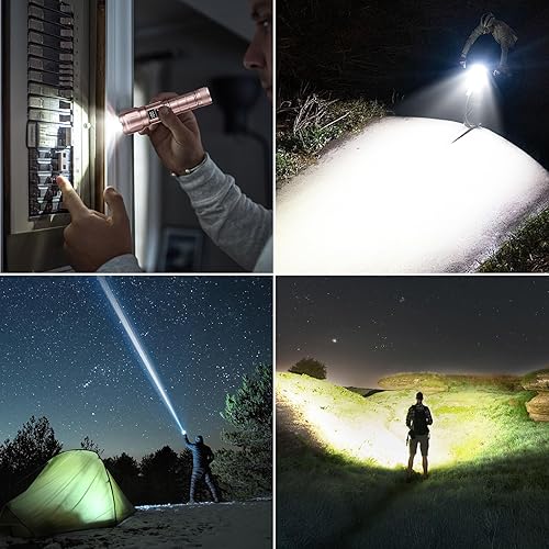 Miniatura 28 de Wdtpro Linternas LED recargables de alto lúmenes, 2 unidades, 6000 lúmenes, linterna súper brillante, potentes linternas de campamento con pantalla