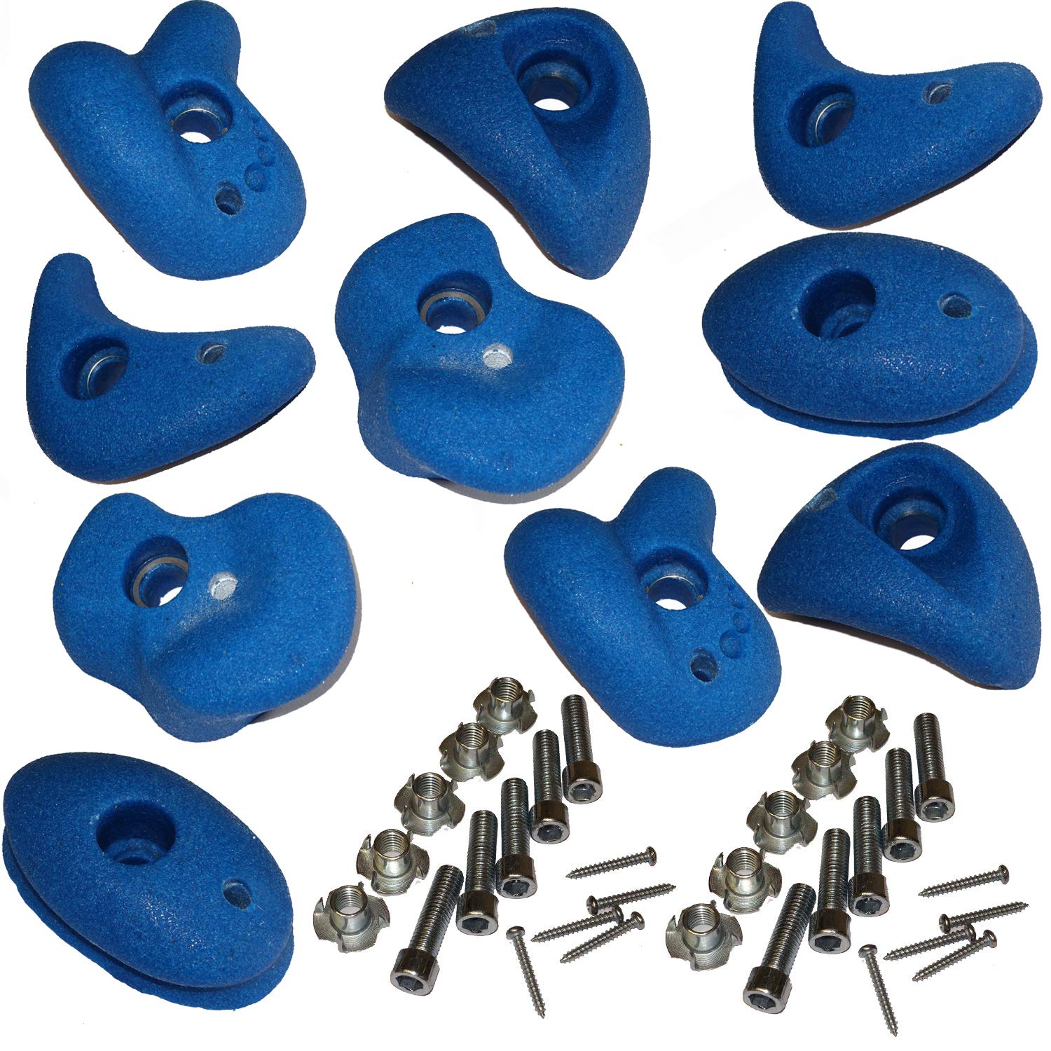 Garden Games Climbing Wall Holds Pack of 10 High Grip Poly Resin Climbing Stones (Blue, 10 Pack)