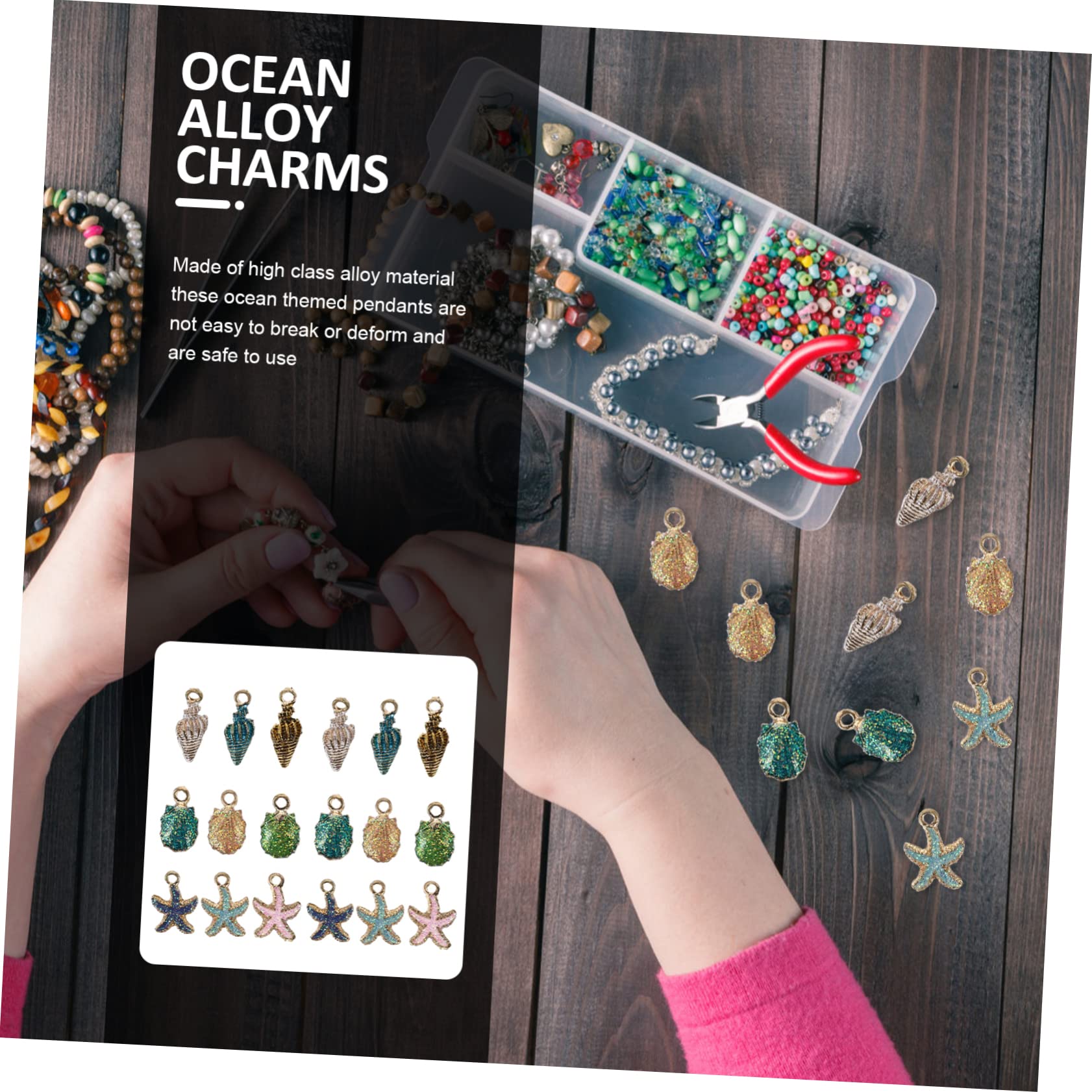 Lurrose 156pezzi Charm Lega Di Tema Oceano Pendenti Forma Stella Marina Per Creazioni Di Gioielli Fai Te Per Collane e Bracciali