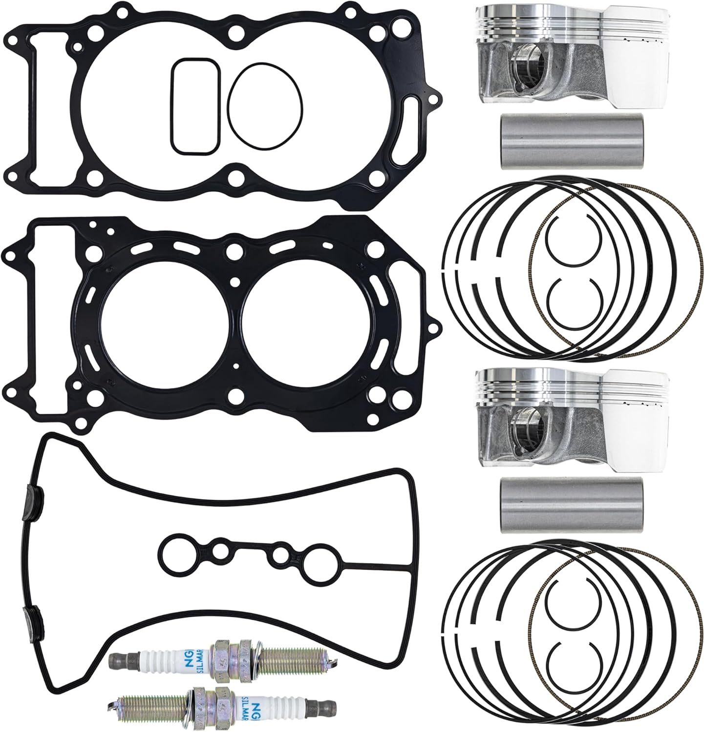 NICHE Stock Piston Gasket Spark Plug Kit for Kawasaki Teryx KRX 1000 13001-0824 13001-0807