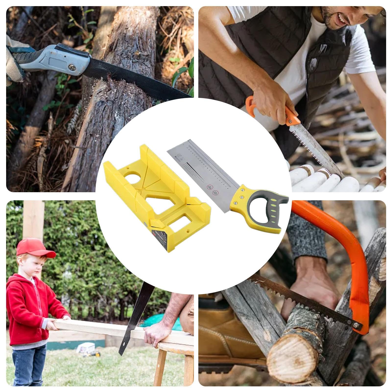 Generic Gehrungsbox und Sägeset - Hand-Gehrungssäge, Hand-Holzsäge | Mehrzweck-Winkelsäge, Holzbearbeitungssäge für Bastelarbeiten