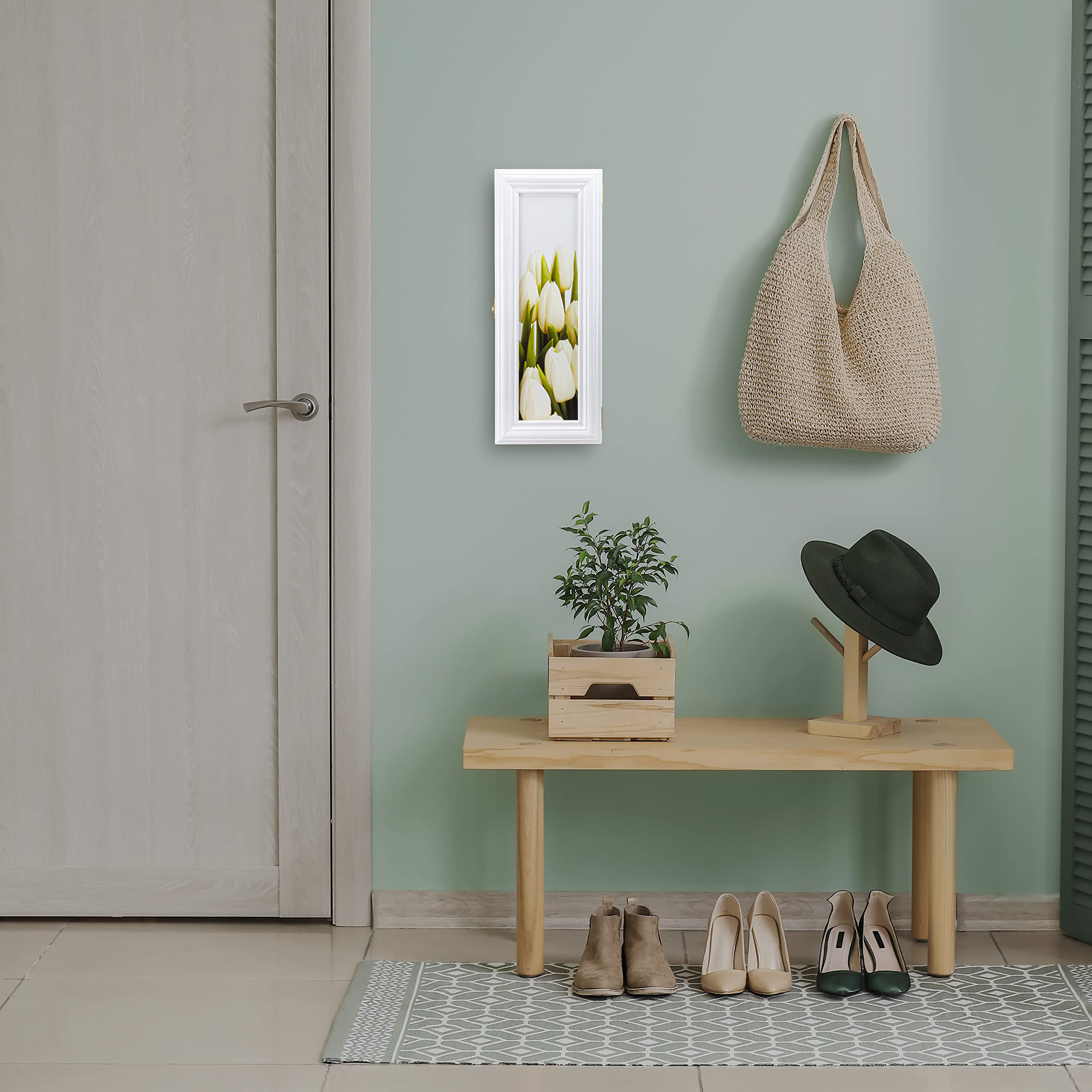 Armadietto con ganci a muro, portachiavi a muro, organizer per portachiavi a muro, portachiavi a parete, decorazioni da parete, decorazioni per la casa d'epoca, SKP-F17BI