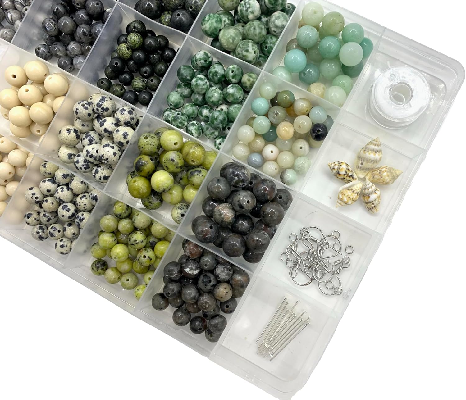500pcs 6-8mm Natural Stone Beads with 1mm Diameter Bead Holes,DIY Kit Create Friendship Bracelets, Necklaces, and Earrings，for Jewelry (6-8mm Coordinates 01 Material-A)