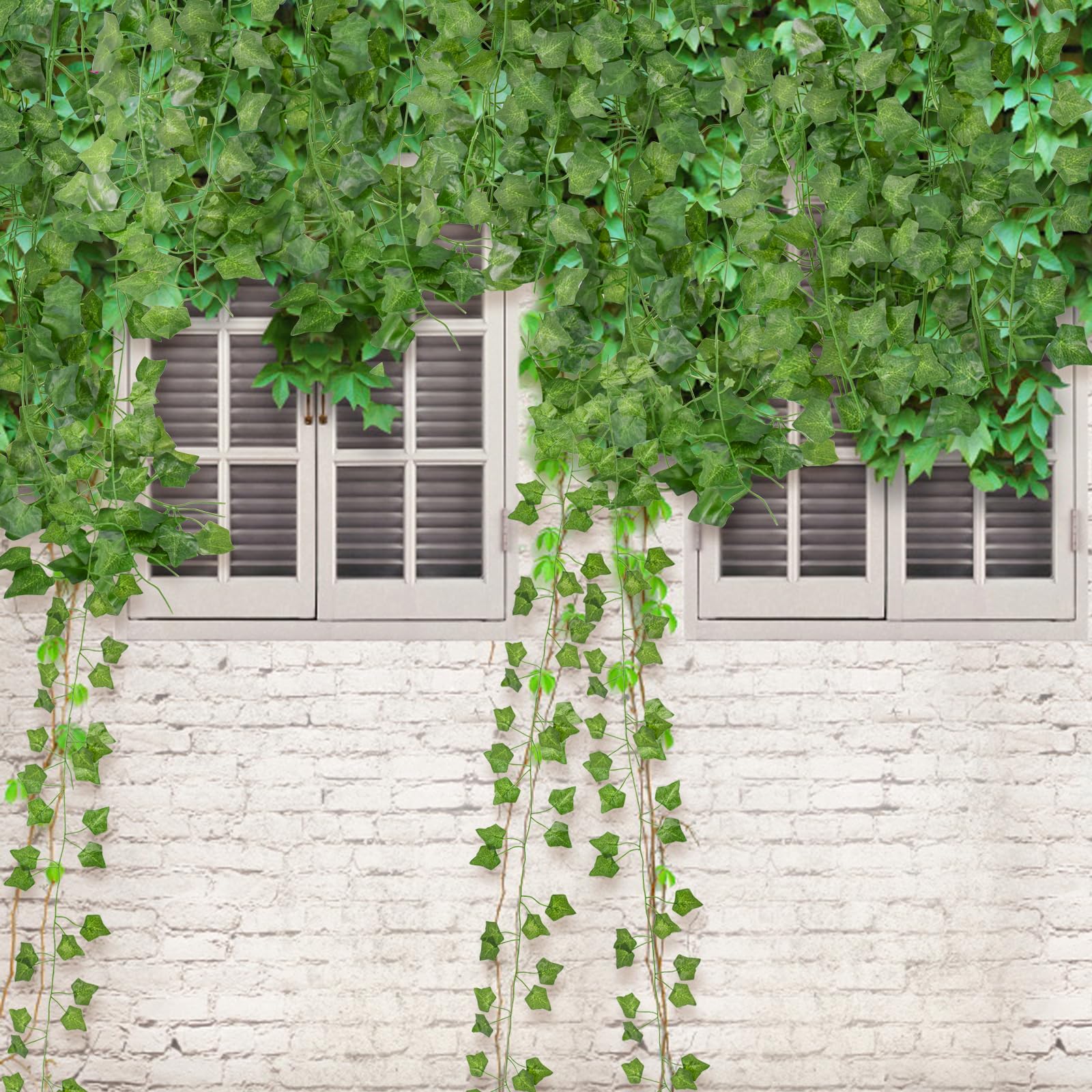 Amazon｜Bacucine フェイクグリーン ツタ 人工観葉植物 アイビー 造花