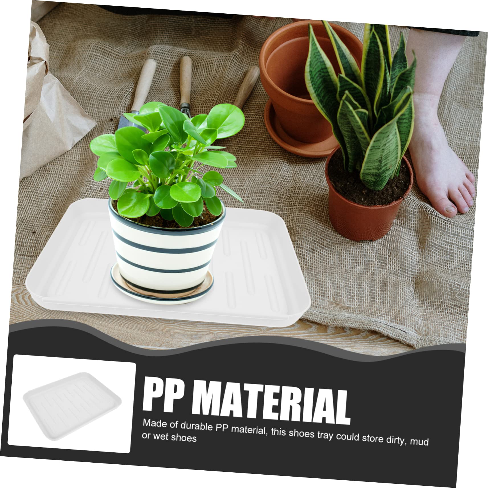 Garneck Multipurpose Shoe Storage Tray Boot Plate for Use for Organizing Wet Shoes Protecting Floors and Plant Pots Grey