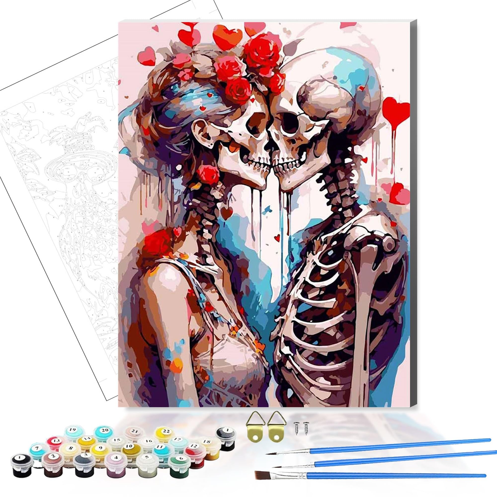 Nanjdian Like Diy Paint By Number For Adults,Wooden Framed Painting Kits For Adult,Easy Color By Numbers Acrylic,Small Paint By Number Canvas Crafts Watercolor For Beginner Room Decor (Like)