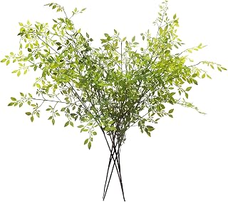 Melorca&Guilla 4-Pack 43.3" Green Nandina Faux Branches - Realistic Artificial Greenery Stems for Vases, Home Office Garden Decor