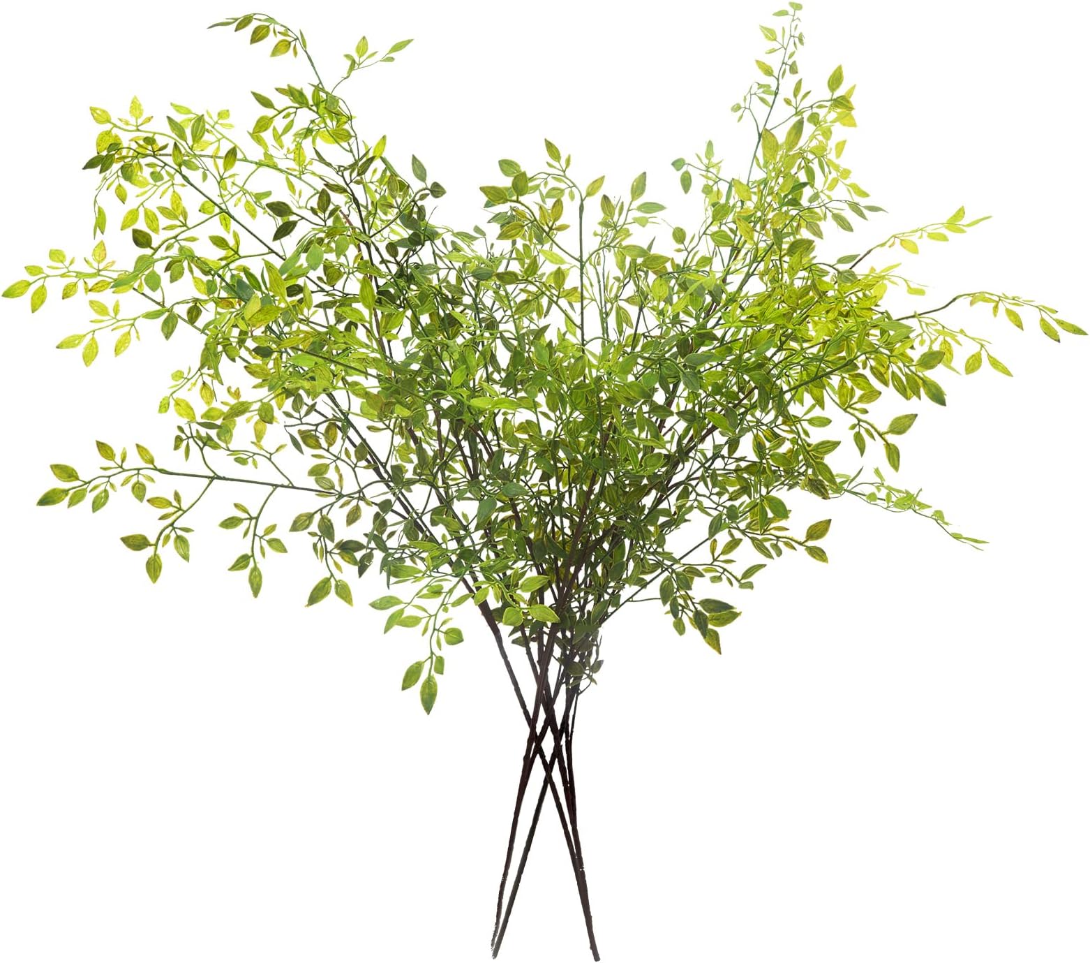 Melorca&Guilla Artificial Plants,4PCS 43.3" Green Nandina Faux Branches for Vase,Artificial Plants for Shop Garden Office Home Décor