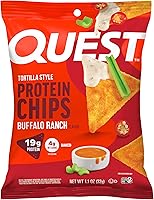 Vista 1 de Quest Nutrition - Chips de proteína estilo tortilla, Buffalo Ranch, 0.67 oz de proteína, 0.14 oz de carbohidratos netos, aperitivo de proteínas sin