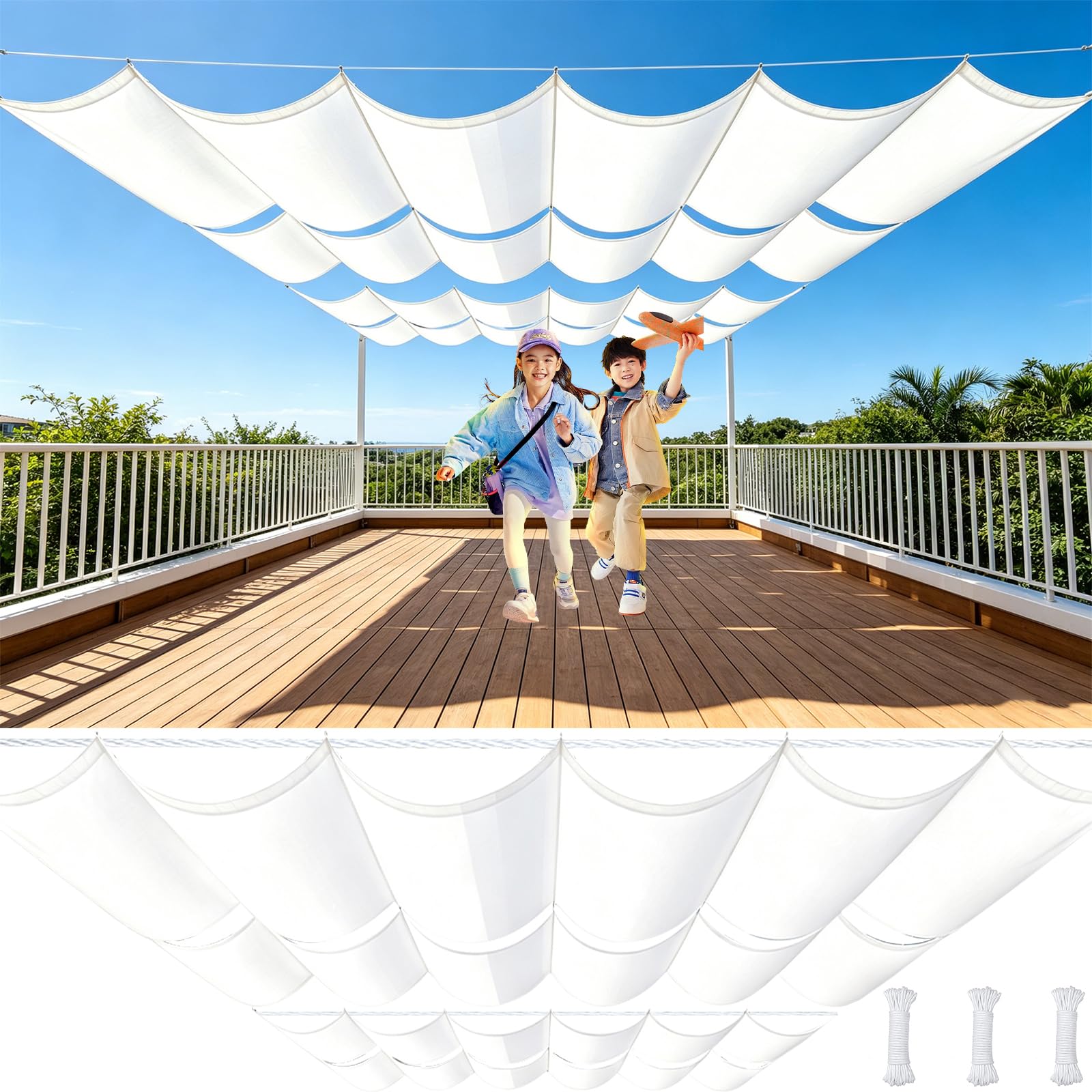 Toile pergola rectangulaire pour ombrager la terrasse en été