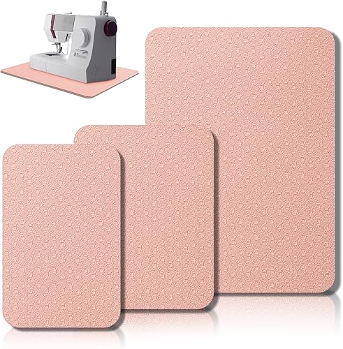 Miniatura 84 de 3 tapetes silenciadores para máquina de coser, tapete para máquina de coser, almohadilla de goma antideslizante que se mantiene en su lugar para Rosa