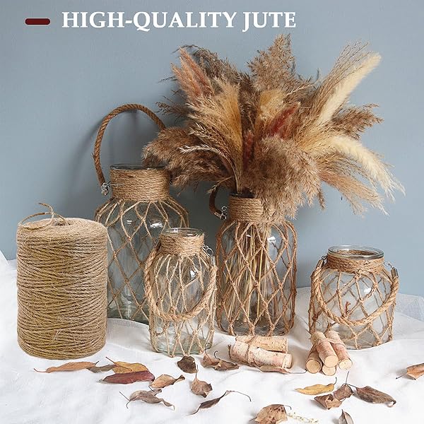 Cuerda de Yute,200M×2mm Cordel de Cáñamo Hecha de Fibras Naturales Cuerda de Jardinería Bricolaje para Manualidades,Envoltura de Regalos,Jardinería,Embalaje y Decoración Navideña - 3