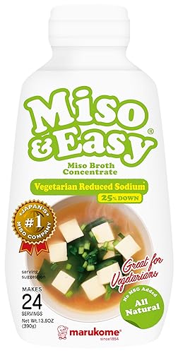 Marukome Miso and Easy, Concentrado de caldo de miso, sodio vegetariano reducido, 13.8 onzas